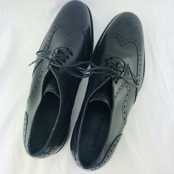 Cole Haan Wingtip Dress Shoes Mens 8.5 Black Lace main image 5